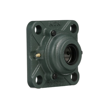 NTN C-UKFS317D1/H2317X Metric Four Bolt Square Cast Iron Housing with Cast Iron Cover - Open Version - Insert and Adaptor Sleeve Fits 75mm Shaft - Allow 2-3 Days