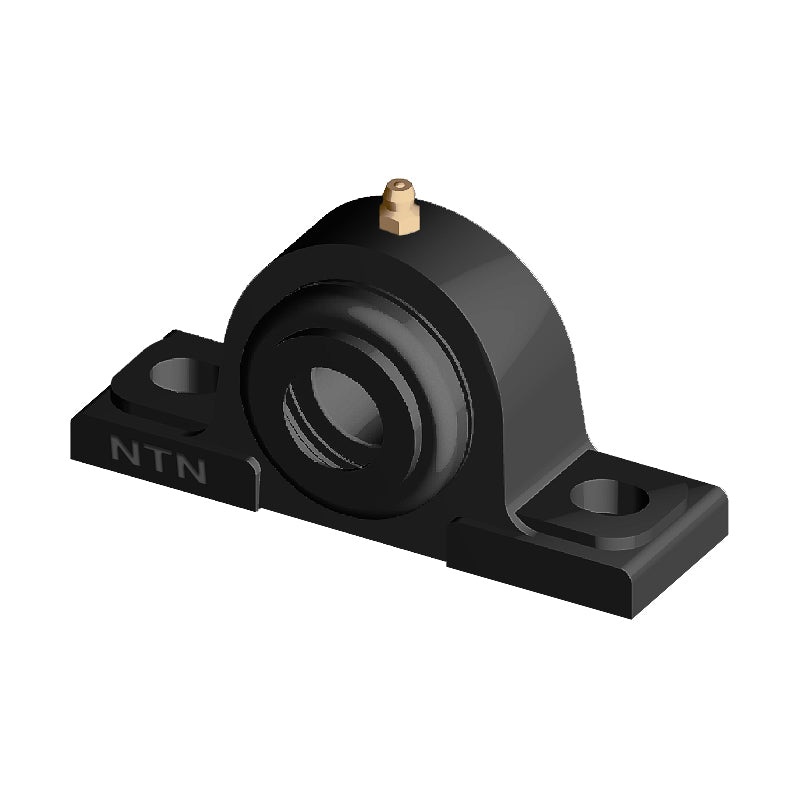 NTN S-UCPX08D1 Metric Cast Iron Two Bolt Pillow / Plummer Block Housing with 40mm Bore Insert with Steel Plate Cover - Open Version - Allow 2-3 Days