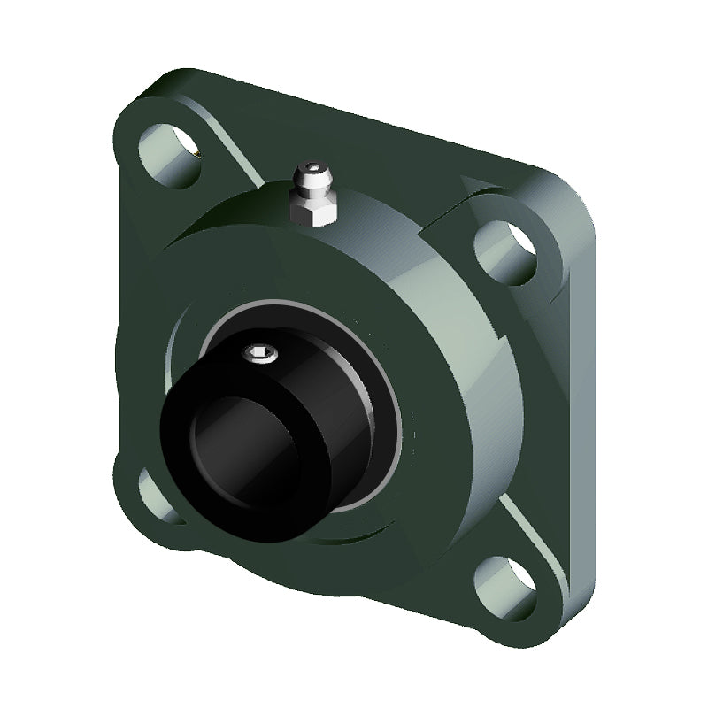 NTN M-UELF209D1 Metric Four Bolt Square Cast Iron Flange Housing with 45mm Bore Eccentric Collar Insert - Allow 2-3 Days