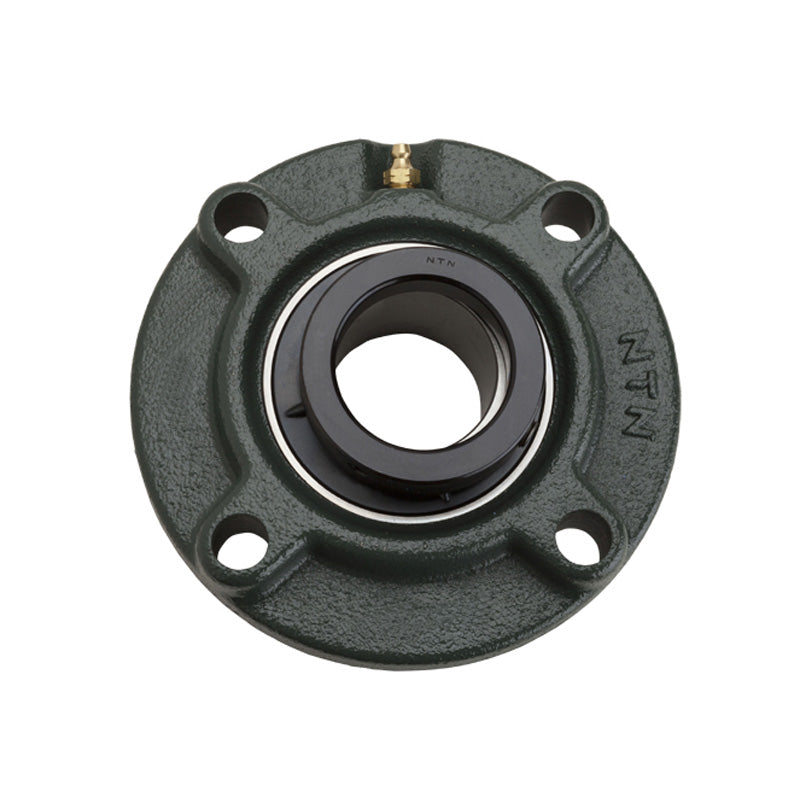 NTN M-UELFC214D1 Metric Four Bolt Cast Iron Round Flanged Housing with 70mm Eccentric Collar Insert - Allow 2-3 Days