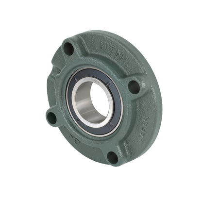 NTN UKFCX09D1/HE2309X Imperial Four Bolt Cast Iron Round Flanged Housing Insert and Adaptor Sleeve Fits 1-1/2 inch Shaft - Allow 2-3 Days