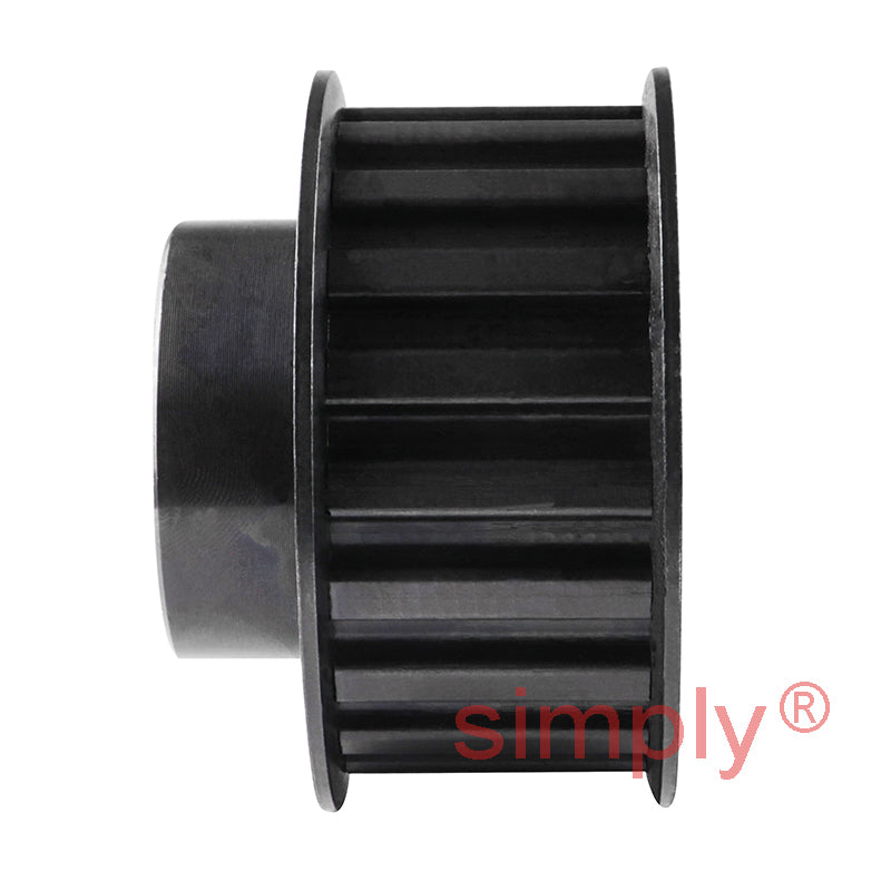 P48-H-200F - 1/2 inch Pitch 48 Tooth Flanged Pilot Bored Cast Iron Timing Pulley for 2 inch Wide Belts
