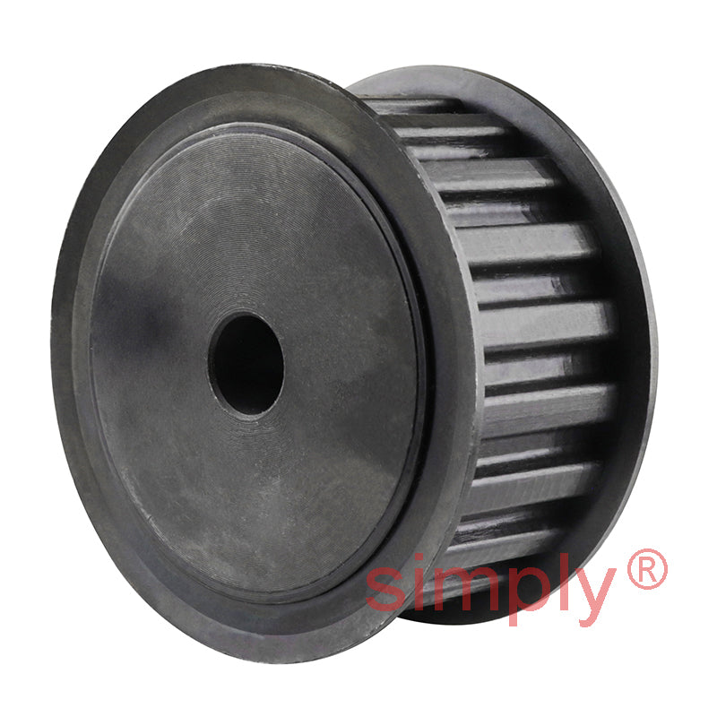 P36-L-100F - 3/8 inch Pitch 36 Tooth Flanged Pilot Bored Steel Timing Pulley for 1 inch Wide Belts