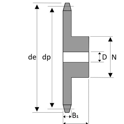 22 Tooth 12B Simplex Pilot Bore Sprocket for 3/4 inch Pitch Chain