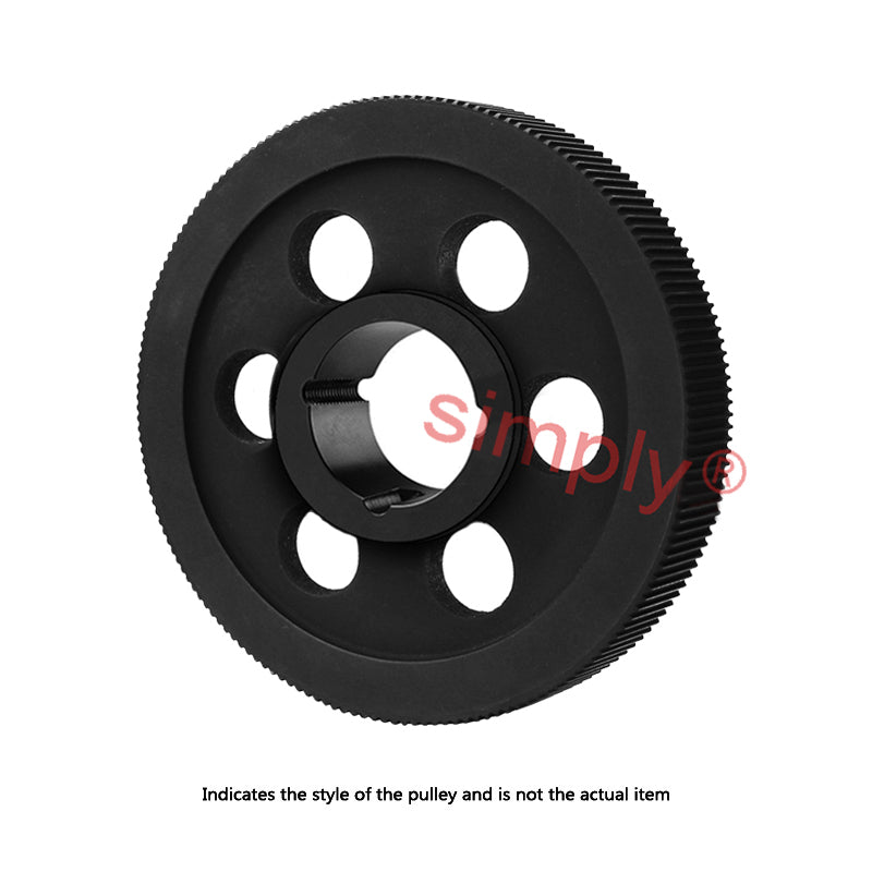 Drive-Flex PC14M-168S-90 - 14mm Pitch 168 Tooth Polychain and Synchrochain Cast Iron Taper Bore Timing Belt Pulley for 90mm Wide Belts