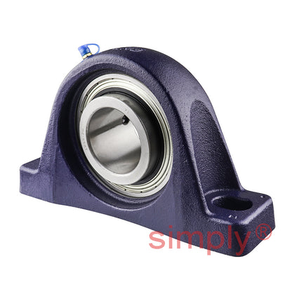 RHP SL2 Two Bolt Cast Iron Pillow Block and 2 Bore Grub Screw Full Width Insert