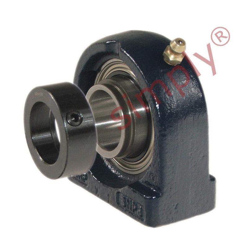 RHP SNP2-1/4DEC Threaded Base Small Footprint Pillow / Plummer Block and 2-1/4 inch Bore Full Width Collar Insert