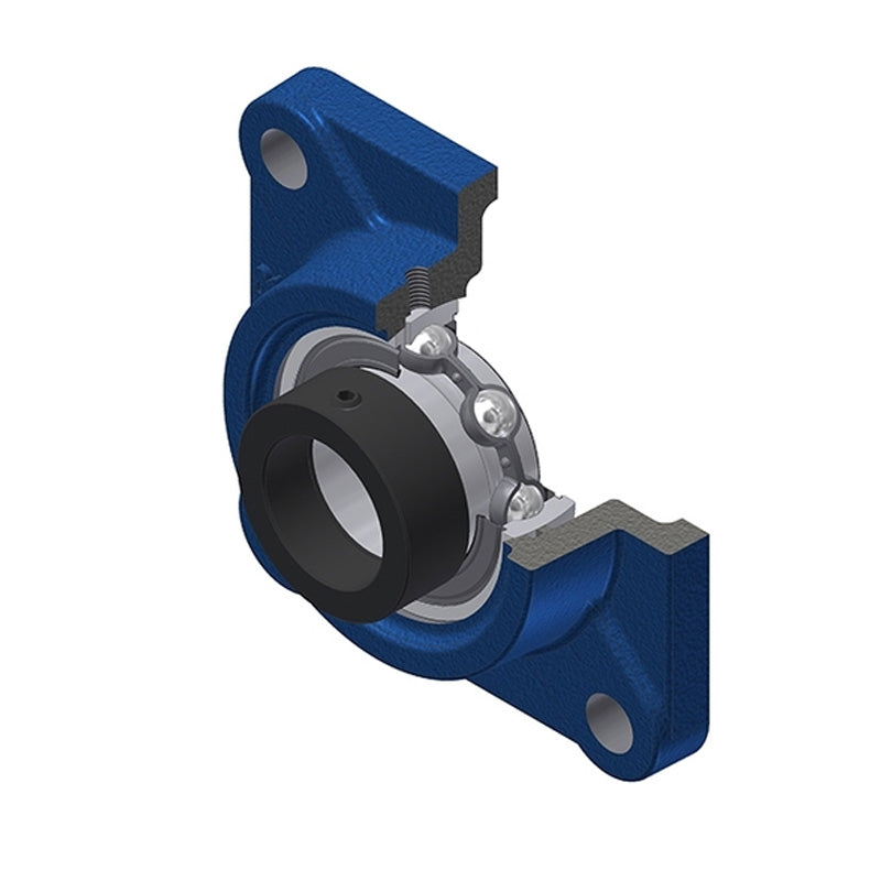 SNR ESF208 Metric Four Bolt Square Cast Iron Flange Housing with Eccentric Collar 40mm Bore - Allow 2-3 Days