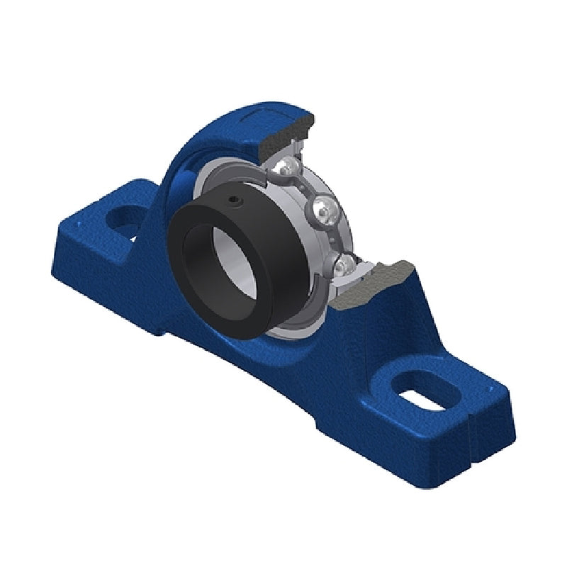 SNR ESPE211 Metric Cast Iron Two Bolt Pillow / Plummer Block Housing with 55mm Eccentric Collar Insert - Allow 2-3 Days