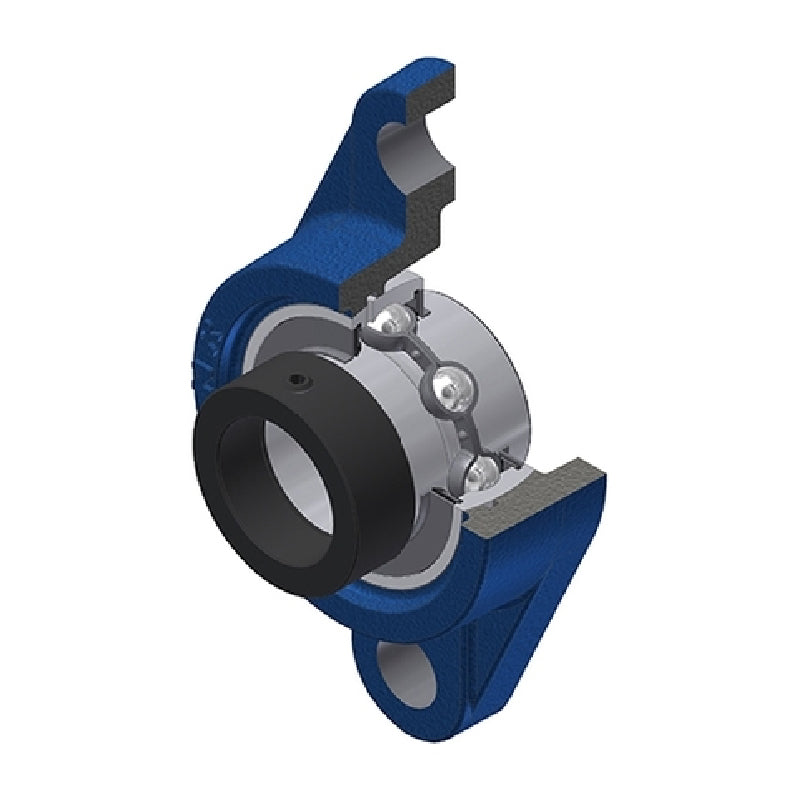 SNR EXFL209 Metric Two Bolt Cast Iron Oval Housing with 45mm Bore Eccentric Collar Insert - Allow 2-3 Days