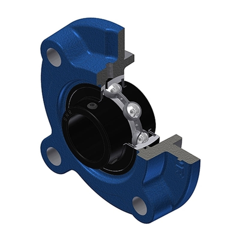 SNR UCFC217T20 Metric Four Bolt Cast Iron Round Flanged Housing with 85mm Insert Wide Temperature Version - Allow 2-3 Days