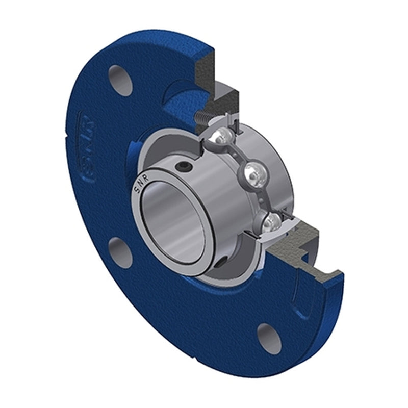 SNR UCFCE214 Metric Four Bolt Cast Iron Round Flanged Housing with 70mm Insert - Allow 2-3 Days