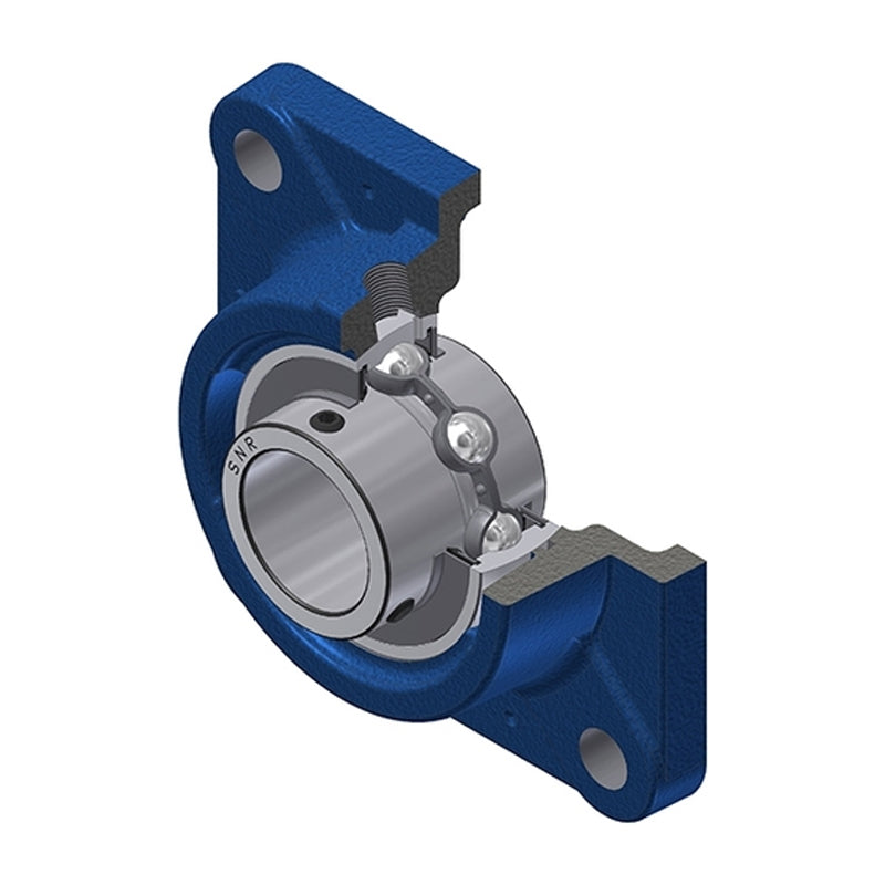 SNR UCFE218-56 Imperial Four Bolt Square Cast Iron Flange Housing with 3-1/2 inch Bore Insert - Allow 2-3 Days