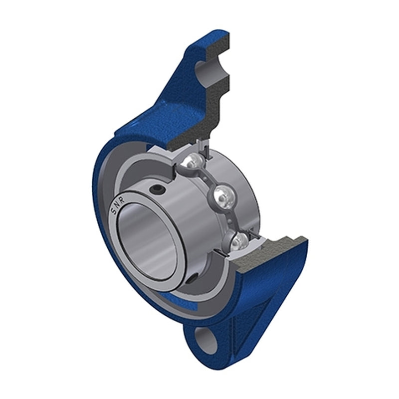 SNR UCFLE206-18N Imperial Two Bolt Oval Cast Iron Flange Housing with 1-1/8 inch Bore Insert - Allow 2-3 Days