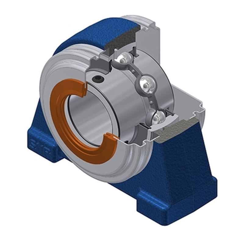 SNR UCPAE208CO Threaded Base Small Footprint Metric Pillow / Plummer Block Housing Supplied with 40mm Bore Insert with Narrow Steel Plate Cover - Open Version - Allow 2-3 Days