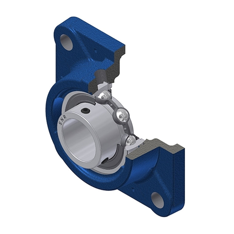 SNR USFE204 Metric Four Bolt Square Cast Iron Flange Housing with 20mm Bore Insert - Allow 2-3 Days
