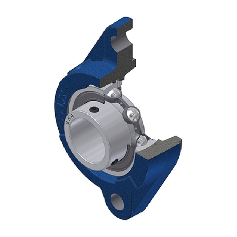SNR USFLZ209 Metric Two Bolt Oval Cast Iron Flange Housing with 45mm Bore Insert - Allow 2-3 Days