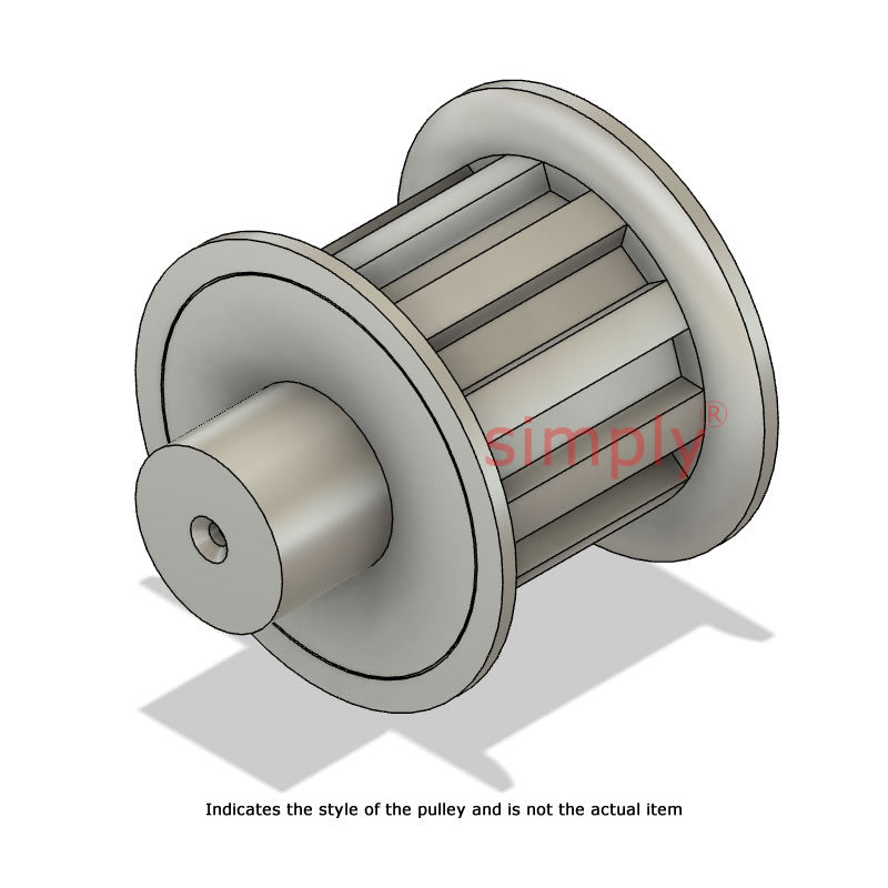 Drive-Flex Aluminium Centre Drilled T2.5 Timing Pulley with Flanges 2.5mm Pitch 14 Tooth for 6mm Wide Belts