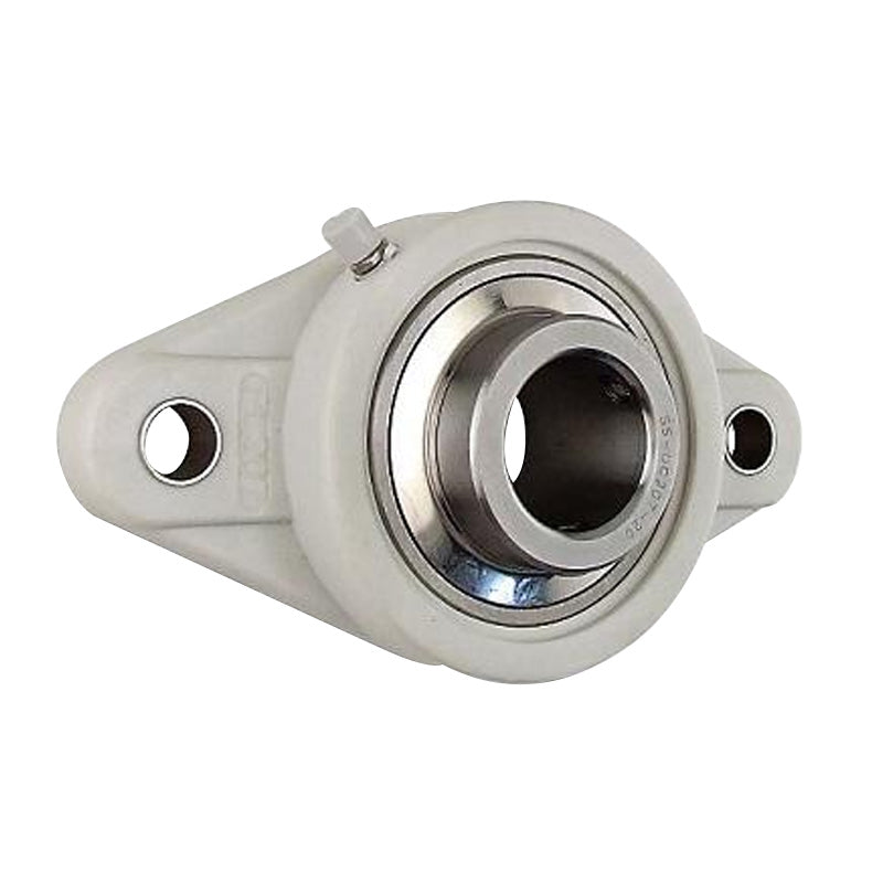 SUCFLPL214 Metric Two Bolt Oval Thermo Plastic Flange Housing with 70mm Bore Stainless Insert