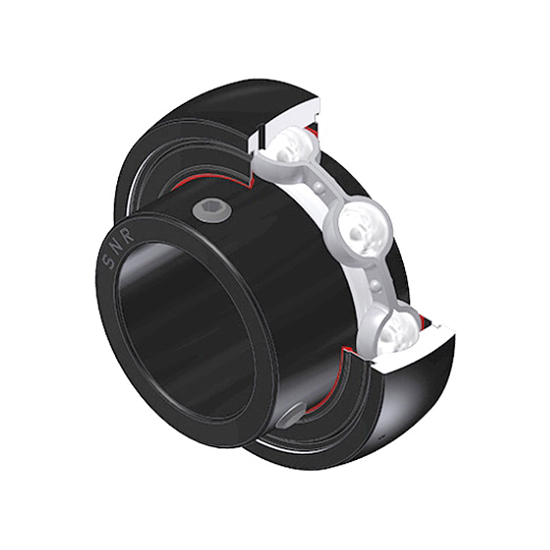 SNR US204G2T20 Metric Flatback Spherical Outer High Temp Bearing Insert 20mm Bore 47mm Outside Diameter with Grub Screws - Allow 2-3 Days
