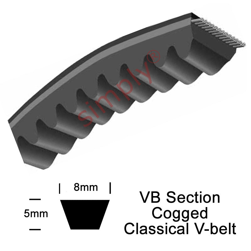 Optibelt VB-8x700-Li Cogged Classical 8mm Wide 5mm Deep V-Belt