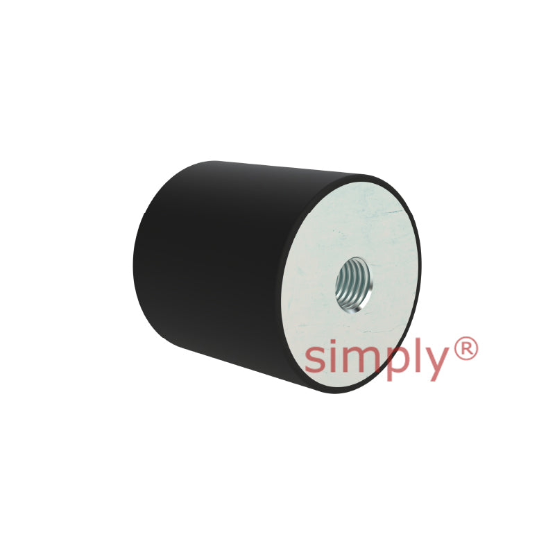 High-Performance Female Rubber Cylindrical Bump Stop 20x30mm M6 Thread
